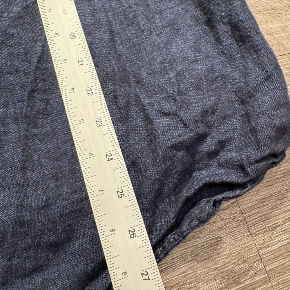 Banana Republic Shirt Men Large Blue 100%‎ Linen Slim Fit Summer Casual Preppy